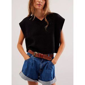 NWT FREE PEOPLE Easy Street Vest / Black SZ: L
